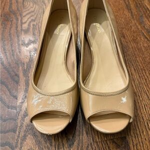 Cole Haan Women's Beige Peep Toe Heels